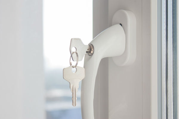 uPVC door handle and lock
